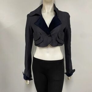 Hache Navy Cropped Blazer
